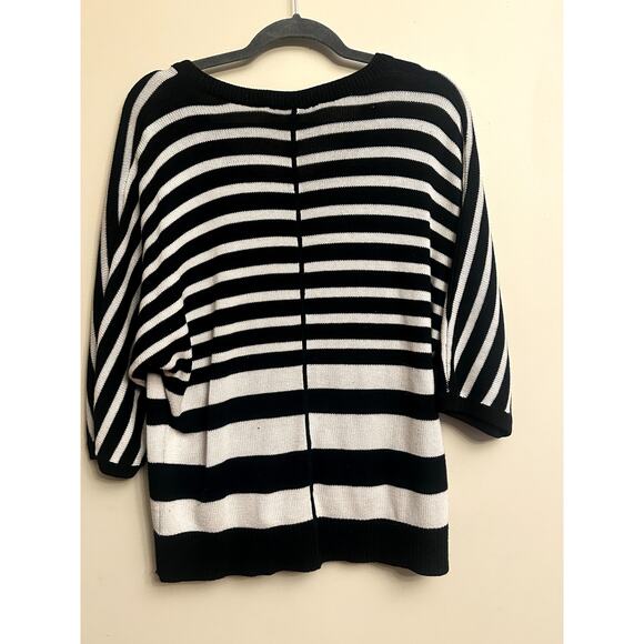 LOFT Black & White Striped Lightweight Sweater - Picture 5 of 5